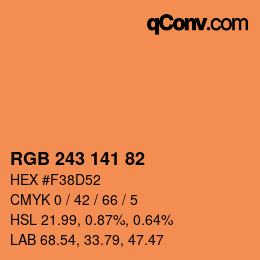 Color code: RGB 243 141 82 | qconv.com