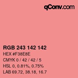 Color code: RGB 243 142 142 | qconv.com