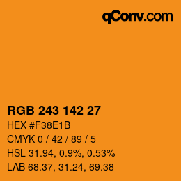 カラーコード: RGB 243 142 27 | qconv.com