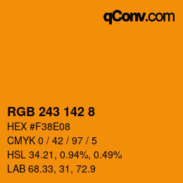 Farbcode: RGB 243 142 8 | qconv.com