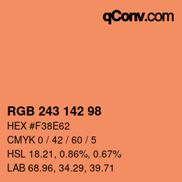 Color code: RGB 243 142 98 | qconv.com