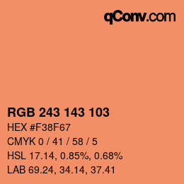 Color code: RGB 243 143 103 | qconv.com
