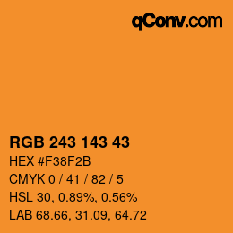 颜色代码: RGB 243 143 43 | qconv.com