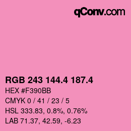 カラーコード: RGB 243 144.4 187.4 | qconv.com