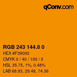 Color code: RGB 243 144.8 0 | qconv.com