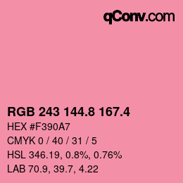 カラーコード: RGB 243 144.8 167.4 | qconv.com