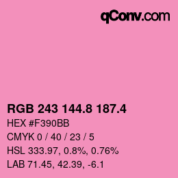 カラーコード: RGB 243 144.8 187.4 | qconv.com