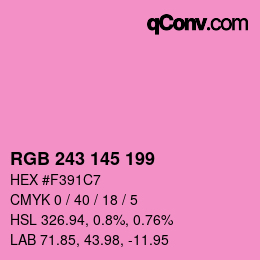 Color code: RGB 243 145 199 | qconv.com