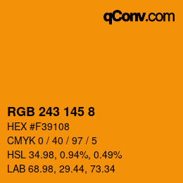 Color code: RGB 243 145 8 | qconv.com