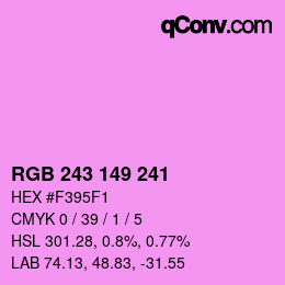Color code: RGB 243 149 241 | qconv.com