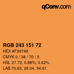 Color code: RGB 243 151 72 | qconv.com