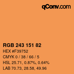 Color code: RGB 243 151 82 | qconv.com
