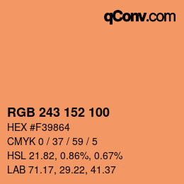 Color code: RGB 243 152 100 | qconv.com