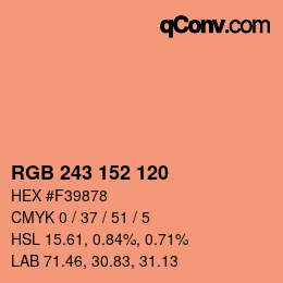 カラーコード: RGB 243 152 120 | qconv.com