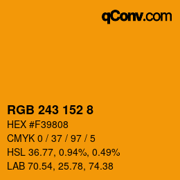 カラーコード: RGB 243 152 8 | qconv.com