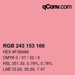 Color code: RGB 243 153 166 | qconv.com
