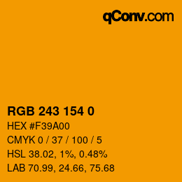 Color code: RGB 243 154 0 | qconv.com