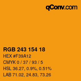 颜色代码: RGB 243 154 18 | qconv.com