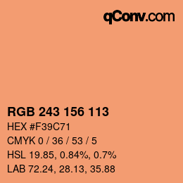 Color code: RGB 243 156 113 | qconv.com