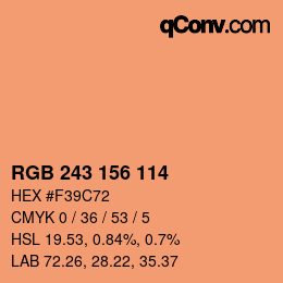Color code: RGB 243 156 114 | qconv.com