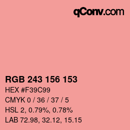 Color code: RGB 243 156 153 | qconv.com