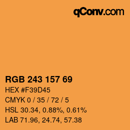 颜色代码: RGB 243 157 69 | qconv.com