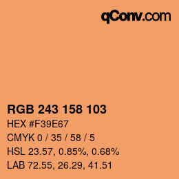 Color code: RGB 243 158 103 | qconv.com