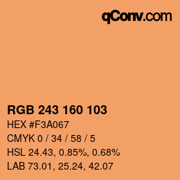 Color code: RGB 243 160 103 | qconv.com