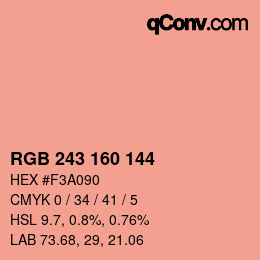 Color code: RGB 243 160 144 | qconv.com
