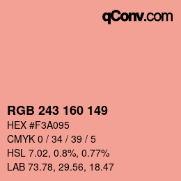 Color code: RGB 243 160 149 | qconv.com