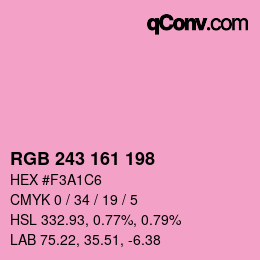 Color code: RGB 243 161 198 | qconv.com