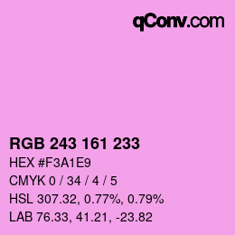 Color code: RGB 243 161 233 | qconv.com