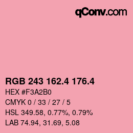 カラーコード: RGB 243 162.4 176.4 | qconv.com