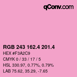 カラーコード: RGB 243 162.4 201.4 | qconv.com