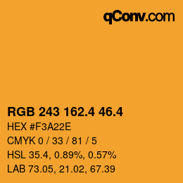 カラーコード: RGB 243 162.4 46.4 | qconv.com