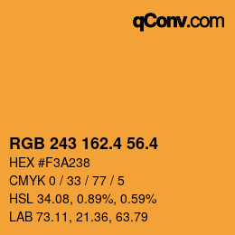 カラーコード: RGB 243 162.4 56.4 | qconv.com