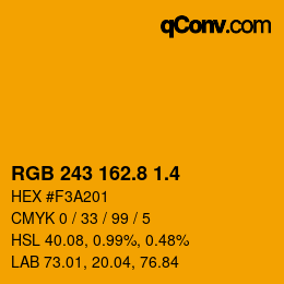 カラーコード: RGB 243 162.8 1.4 | qconv.com