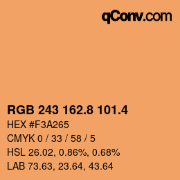 カラーコード: RGB 243 162.8 101.4 | qconv.com