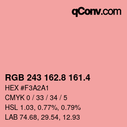 カラーコード: RGB 243 162.8 161.4 | qconv.com