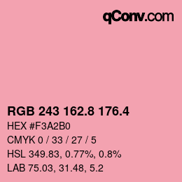 カラーコード: RGB 243 162.8 176.4 | qconv.com