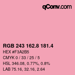 カラーコード: RGB 243 162.8 181.4 | qconv.com