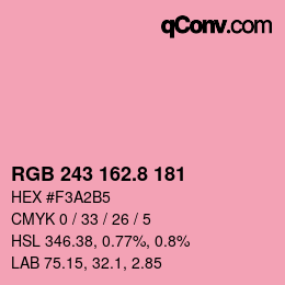 カラーコード: RGB 243 162.8 181 | qconv.com