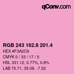 カラーコード: RGB 243 162.8 201.4 | qconv.com
