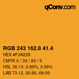 カラーコード: RGB 243 162.8 41.4 | qconv.com