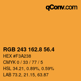 カラーコード: RGB 243 162.8 56.4 | qconv.com