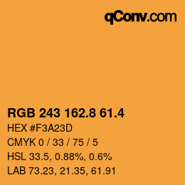 カラーコード: RGB 243 162.8 61.4 | qconv.com