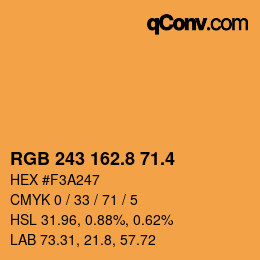 カラーコード: RGB 243 162.8 71.4 | qconv.com