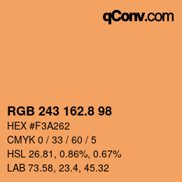 Color code: RGB 243 162.8 98 | qconv.com
