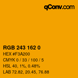Color code: RGB 243 162 0 | qconv.com
