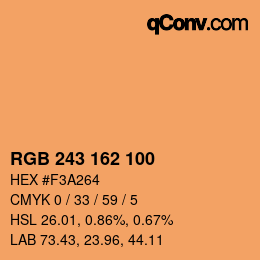 Color code: RGB 243 162 100 | qconv.com